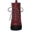 imageAllegra K Womens Round Toe Chunky Heel Lace Up Platform BootsBurgundy
