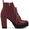 imageAllegra K Womens Round Toe Chunky Heel Lace Up Platform BootsBurgundy