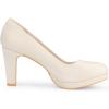 imageAllegra K Womens Round Toe Chunky Heel Platform PumpsCream
