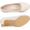 imageAllegra K Womens Round Toe Chunky Heel Platform PumpsCream