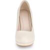 imageAllegra K Womens Round Toe Chunky Heel Platform PumpsCream