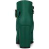 imageAllegra K Womens Round Toe Circle Buckle Chunky Heels Ankle BootsGreen