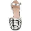 imageAllegra K Womens Round Toe Platform Tweed Chunky Heels PumpsBlack White