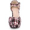 imageAllegra K Womens Round Toe Platform Tweed Chunky Heels PumpsRed Black