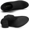 imageAllegra K Womens Round Toe Side Zip Chunky Heel Ankle BootsBlack