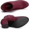 imageAllegra K Womens Round Toe Side Zip Chunky Heel Ankle BootsBurgundy