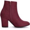 imageAllegra K Womens Round Toe Side Zip Chunky Heel Ankle BootsBurgundy
