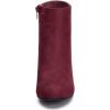 imageAllegra K Womens Round Toe Side Zip Chunky Heel Ankle BootsBurgundy