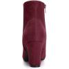 imageAllegra K Womens Round Toe Side Zip Chunky Heel Ankle BootsBurgundy
