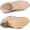 imageAllegra K Womens Round Toe Side Zip Chunky Heel Ankle BootsDust Pink