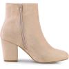 imageAllegra K Womens Round Toe Side Zip Chunky Heel Ankle BootsDust Pink