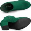 imageAllegra K Womens Round Toe Side Zip Chunky Heel Ankle BootsEmerald Green
