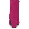imageAllegra K Womens Round Toe Side Zip Chunky Heel Ankle BootsHot Pink