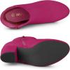 imageAllegra K Womens Round Toe Side Zip Chunky Heel Ankle BootsHot Pink
