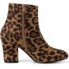 imageAllegra K Womens Round Toe Side Zip Chunky Heel Ankle BootsLeopard