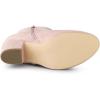 imageAllegra K Womens Round Toe Side Zip Chunky Heel Ankle BootsPink