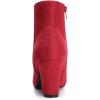 imageAllegra K Womens Round Toe Side Zip Chunky Heel Ankle BootsRed