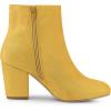 imageAllegra K Womens Round Toe Side Zip Chunky Heel Ankle BootsYellow