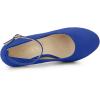 imageAllegra K Womens Round Toe Stiletto Heels Ankle Strap Dark Blue Pumps  6 M US