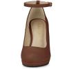 imageAllegra K Womens Round Toe Stiletto Heels Ankle Strap Dark Brown Pumps  6 M US