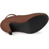 imageAllegra K Womens Round Toe Stiletto Heels Ankle Strap Dark Brown Pumps  6 M US