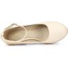 imageAllegra K Womens Round Toe Stiletto Heels Ankle Strap PumpsBeige