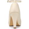 imageAllegra K Womens Round Toe Stiletto Heels Ankle Strap PumpsBeige