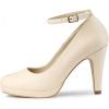 imageAllegra K Womens Round Toe Stiletto Heels Ankle Strap PumpsBeige