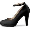 imageAllegra K Womens Round Toe Stiletto Heels Ankle Strap PumpsBlack