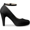 imageAllegra K Womens Round Toe Stiletto Heels Ankle Strap PumpsBlack