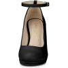 imageAllegra K Womens Round Toe Stiletto Heels Ankle Strap PumpsBlack