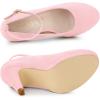 imageAllegra K Womens Round Toe Stiletto Heels Ankle Strap PumpsBling Pink