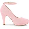 imageAllegra K Womens Round Toe Stiletto Heels Ankle Strap PumpsBling Pink