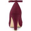 imageAllegra K Womens Round Toe Stiletto Heels Ankle Strap PumpsBurgundy