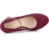 imageAllegra K Womens Round Toe Stiletto Heels Ankle Strap PumpsBurgundy
