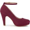 imageAllegra K Womens Round Toe Stiletto Heels Ankle Strap PumpsBurgundy