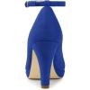 imageAllegra K Womens Round Toe Stiletto Heels Ankle Strap PumpsDark Blue