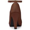 imageAllegra K Womens Round Toe Stiletto Heels Ankle Strap PumpsDark Brown