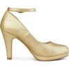 imageAllegra K Womens Round Toe Stiletto Heels Ankle Strap PumpsGold