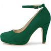 imageAllegra K Womens Round Toe Stiletto Heels Ankle Strap PumpsGreen