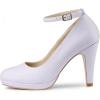 imageAllegra K Womens Round Toe Stiletto Heels Ankle Strap PumpsLight Purple