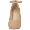 imageAllegra K Womens Round Toe Stiletto Heels Ankle Strap PumpsNude