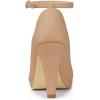 imageAllegra K Womens Round Toe Stiletto Heels Ankle Strap PumpsNude