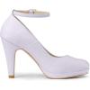 imageAllegra K Womens Round Toe Stiletto Heels Ankle Strap PumpsPurple