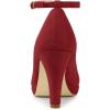 imageAllegra K Womens Round Toe Stiletto Heels Ankle Strap PumpsRed