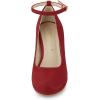 imageAllegra K Womens Round Toe Stiletto Heels Ankle Strap PumpsRed