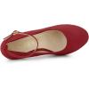 imageAllegra K Womens Round Toe Stiletto Heels Ankle Strap PumpsRed