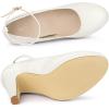 imageAllegra K Womens Round Toe Stiletto Heels Ankle Strap PumpsWhite