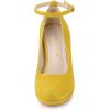 imageAllegra K Womens Round Toe Stiletto Heels Ankle Strap PumpsYellow