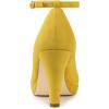 imageAllegra K Womens Round Toe Stiletto Heels Ankle Strap PumpsYellow